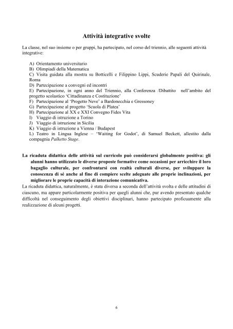 Documento del 15 Maggio - Liceo Classico "G. Leopardi"