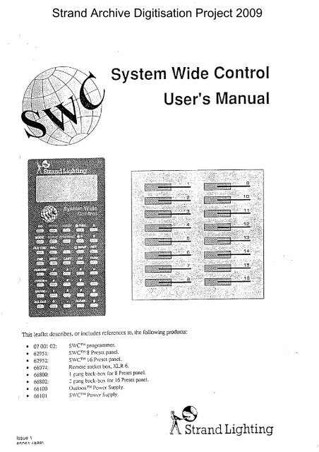 SWC Users Manual - The Strand Archive