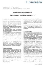 Nadelvlies-Bodenbeläge Reinigungs- und ... - Findeisen GmbH