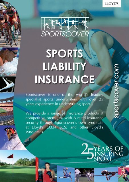 Download Sports Liability Insurance Brochure - Sportscover