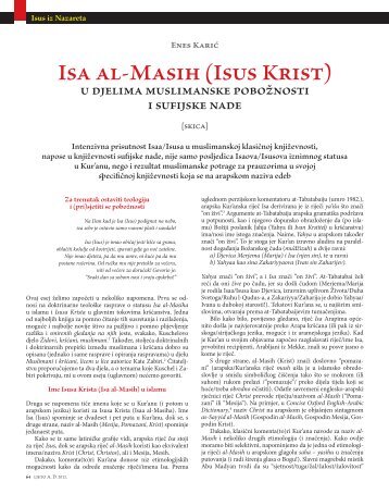 Isa Al-Masih (Isus Krist) - Fakultet islamskih nauka u Sarajevu