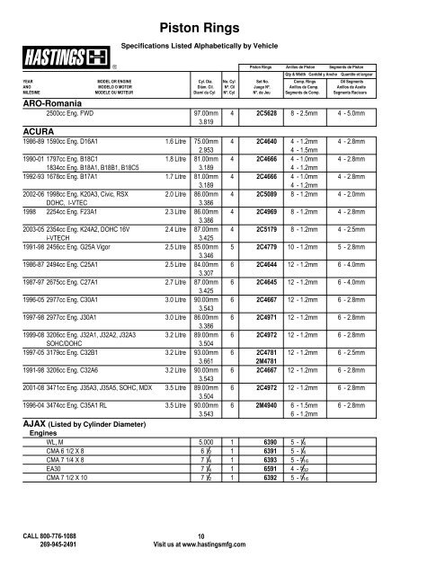 Hastings 2C6385 Single Cylinder Piston Ring Set Hastings 2C6385 Single Cylinder Piston Ring Set