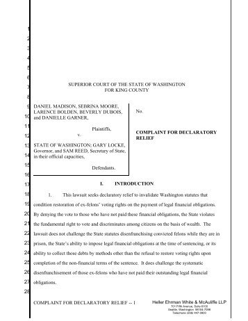 complaint for declaratory relief - ACLU of Washington