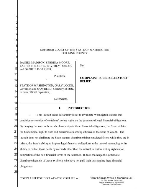 complaint for declaratory relief - ACLU of Washington