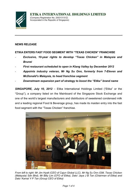 Etika International Holdings Limited Finanznachrichten De Etika International Holdings Limited Finanznachrichten De