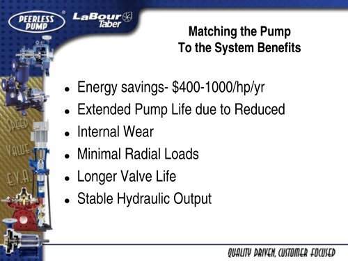 Centrifugal Pumps Systems Characteristics - Peerless Pump