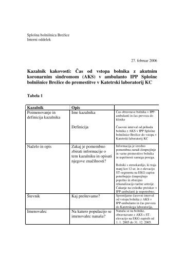 Bolniki z AKS - Splošna bolnišnica Brežice