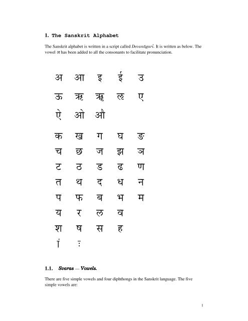 sanskrit consonants