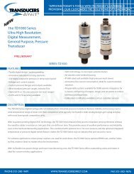 TD-1000 Pressure Transducer - KLS Controls LLC