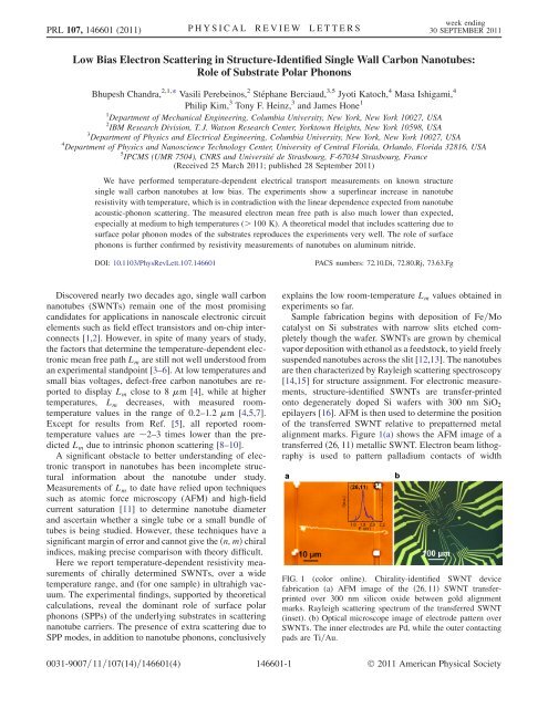 Low Bias Electron Scattering in Structure ... - Researcher - IBM