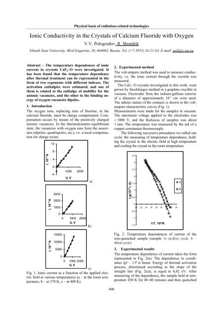 Ionic Conductivity In The Crystals Of Calcium Fluoride With