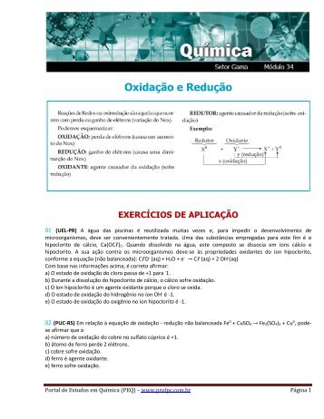 OxidaÃ§Ã£o e ReduÃ§Ã£o - Portal de Estudos em QuÃ­mica