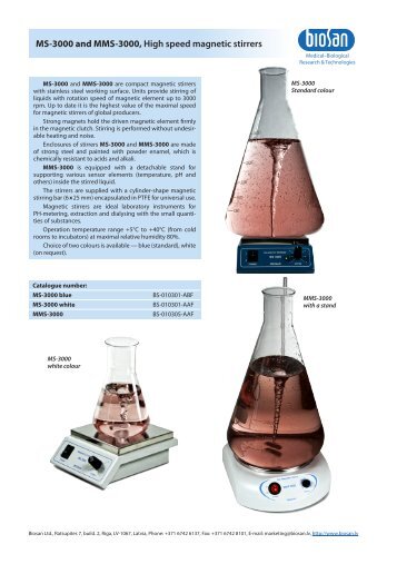 MS-3000 and MMS-3000, High speed magnetic stirrers