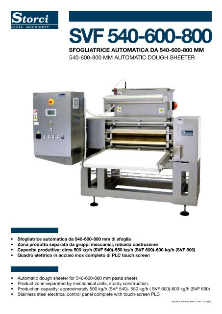 Sfogliatrice SVF 540-600-800 - Storci Spa