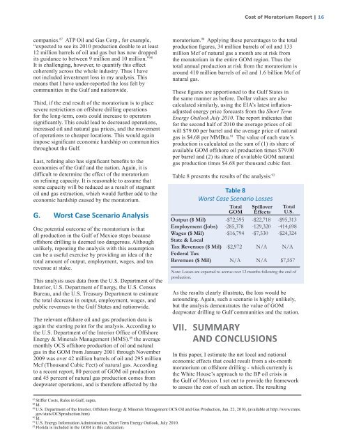 The Economic Cost of a Moratorium on Offshore Oil and Gas ...