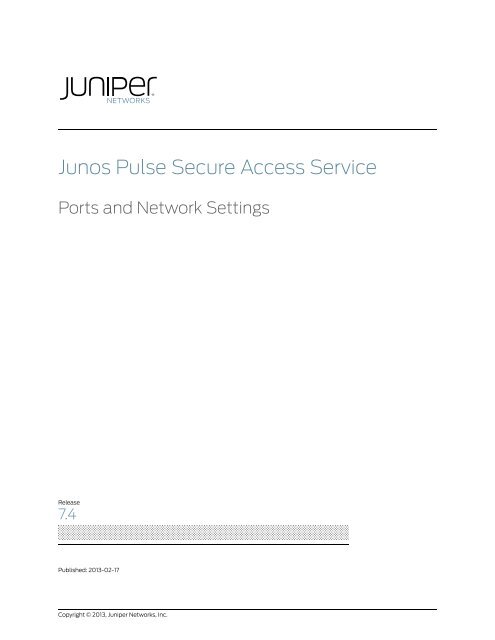 Ports and Network Settings Networks