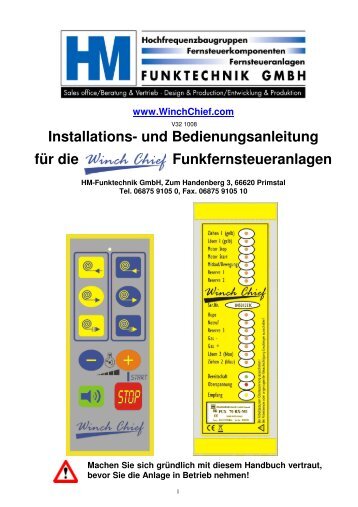 und Bedienungsanleitung für die ... - HM Funktechnik GmbH