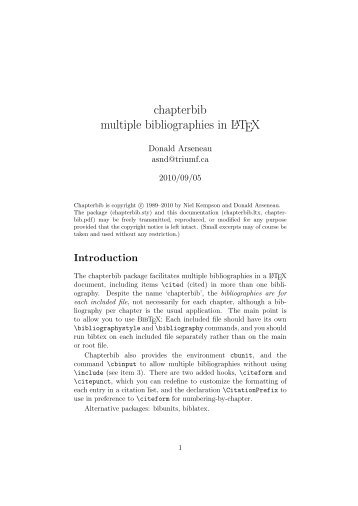 chapterbib multiple bibliographies in LATEX - Texdoc.net