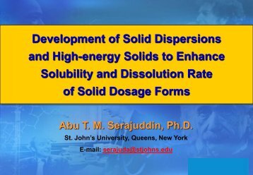 What is Solid Dispersion - American Association of Pharmaceutical ...