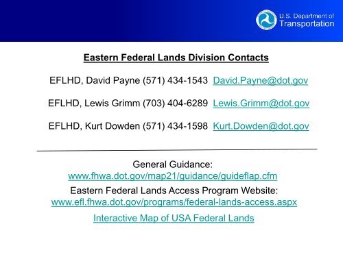 Eastern Federal Lands Highway Division - U.S. Department of ...