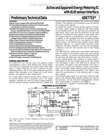 ADE7753 - SMD Technology Kft.