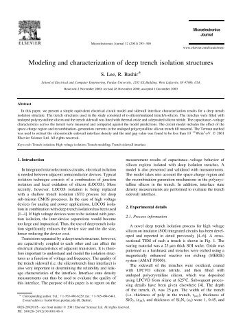 Modeling and characterization of deep trench isolation structures