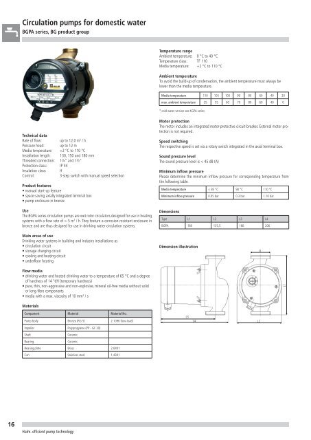 Circulation pumps CATALOGUE 2010 - halm.info