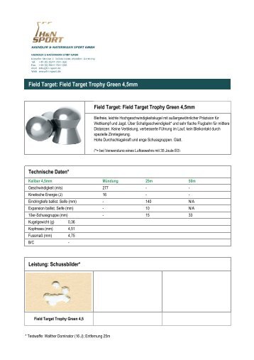 Field Target: Field Target Trophy Green 4,5mm