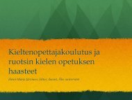 Kieltenopettajakoulutus ja ruotsin kielen opetuksen haasteet