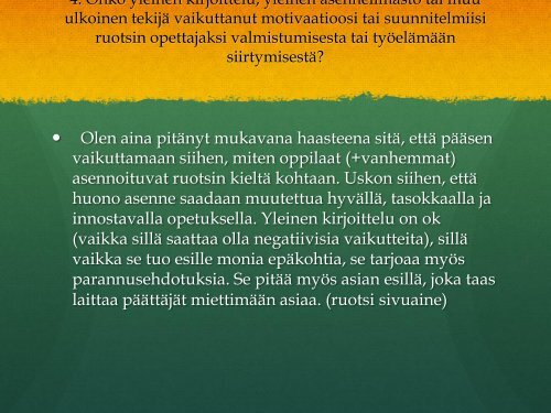 Kieltenopettajakoulutus ja ruotsin kielen opetuksen haasteet