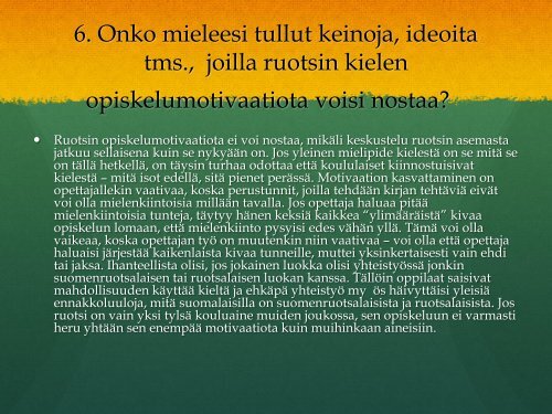 Kieltenopettajakoulutus ja ruotsin kielen opetuksen haasteet