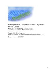 Intel(R) Fortran Compiler for Linux* Systems User's Guide Volume I ...