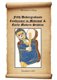 2010 Conference Program and Schedule - Moravian College