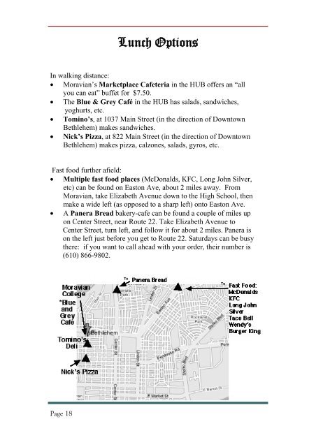 2010 Conference Program and Schedule - Moravian College