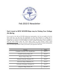 Feb 2010 E-Newsletter - New York College of Podiatric Medicine