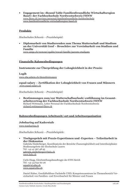 Familienfreundliche Hochschulen: Handlungsfelder und ...