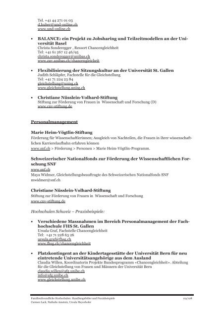 Familienfreundliche Hochschulen: Handlungsfelder und ...