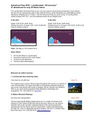 Adventure Pass 2010 – Liechtenstein “All inclusive” 27 attractions ...