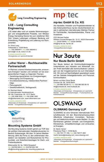 WHO IS WHO DER ENERGIETECHNIK - Cluster Energietechnik