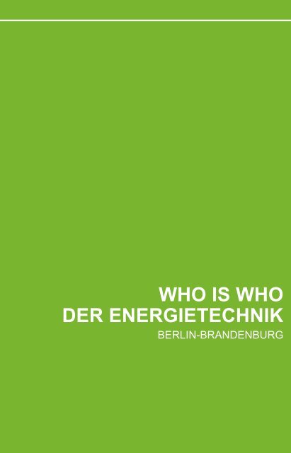 WHO IS WHO DER ENERGIETECHNIK - Cluster Energietechnik