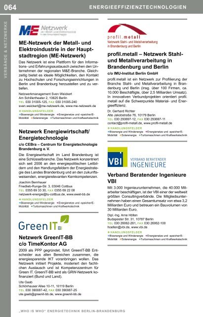 WHO IS WHO DER ENERGIETECHNIK - Cluster Energietechnik