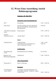 12. Weser-Ems-Ausstellung Aurich Rahmenprogramm
