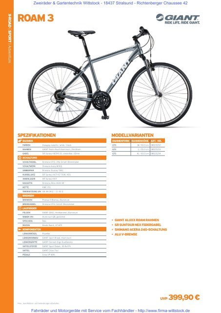 sport lifestyle x-road - Fahrräder und Gartentechnik Wittstock in ...
