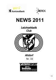 NEWS 2011 - Leichtathletik Club Altdorf - LC Altdorf