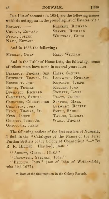 The ancient historical records of Norwalk, Conn ... - Hay genealogy