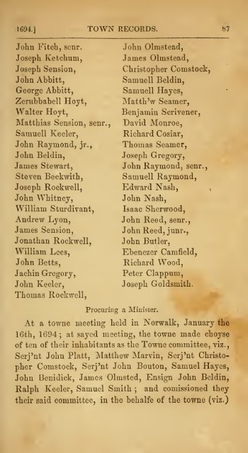 The ancient historical records of Norwalk, Conn ... - Hay genealogy