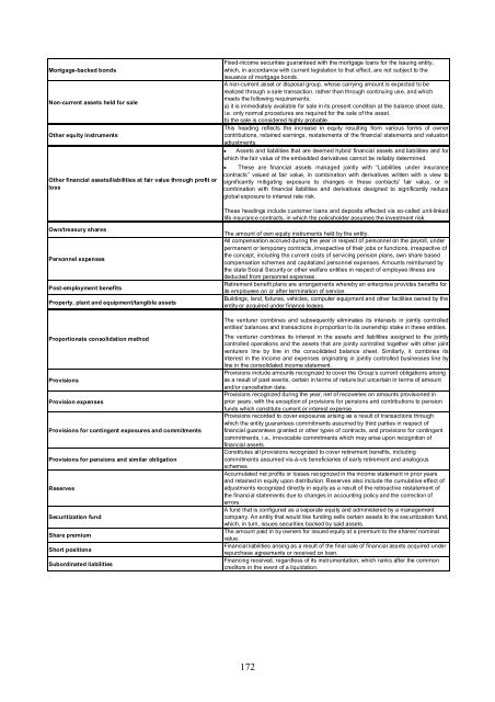 Balance Sheet at 31 December 2010 of BBVA