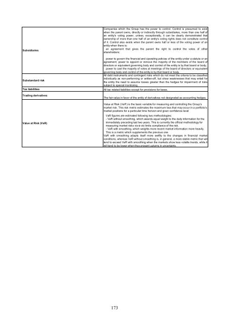 Balance Sheet at 31 December 2010 of BBVA