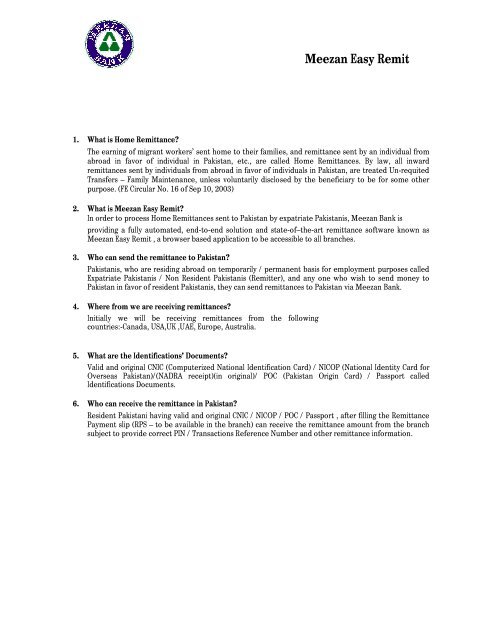 Meezan Express Faqs Meezan Bank