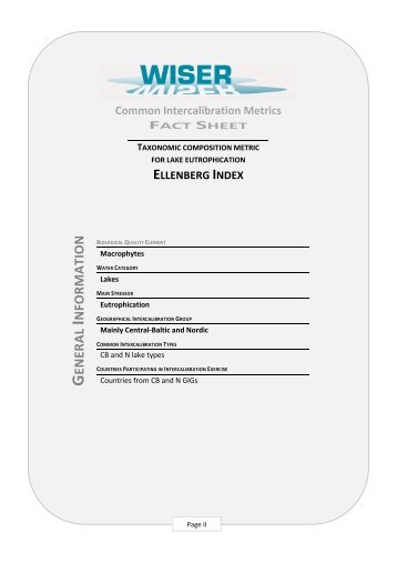 Ellenberg index - WISER â Water bodies in Europe